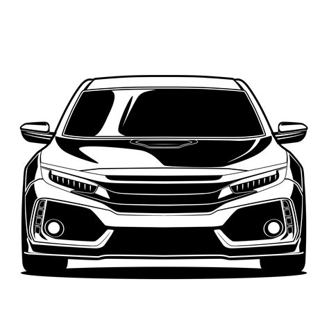 Black And White Car Front Drawing 1396723 Vector Art At Vecteezy