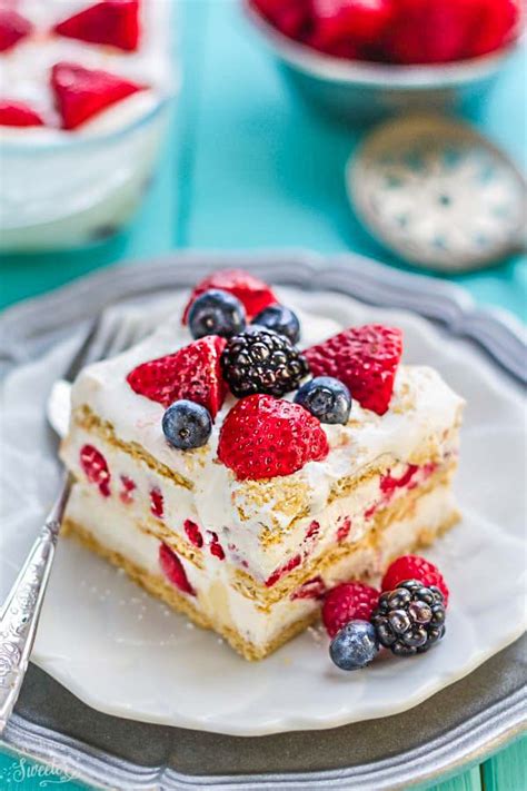 No Bake Mixed Summer Berry Icebox Cake Photo Picture Recipe