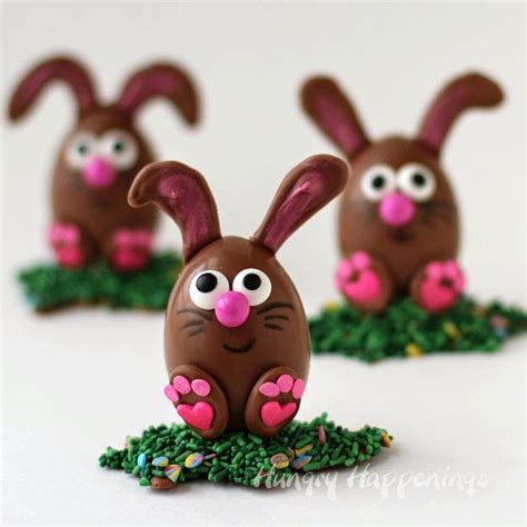 Chocolate Easter Egg Bunnies Filled With Peanut Butter Fudge