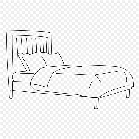 Hand Drawn Lines Vector Png Images Cartoon Side Hand Drawn Bed Line