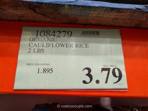 That comes out to $2.66 lb. Taylor Farms Organic Cauliflower Rice
