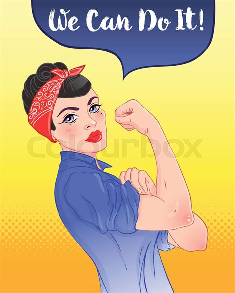 we can do it design inspired by classic vintage feminist poster woman empowerment vector