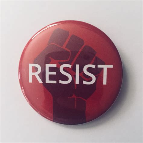Button Resist Fist On Red Background Buttons For The Resistance