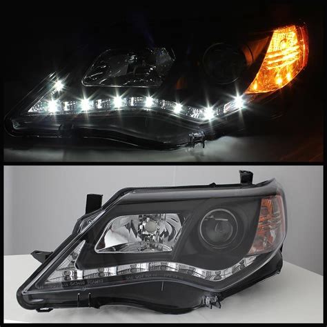 2012 2013 Toyota Camry Black Led Drl Projector Headlights 444 Tcam12