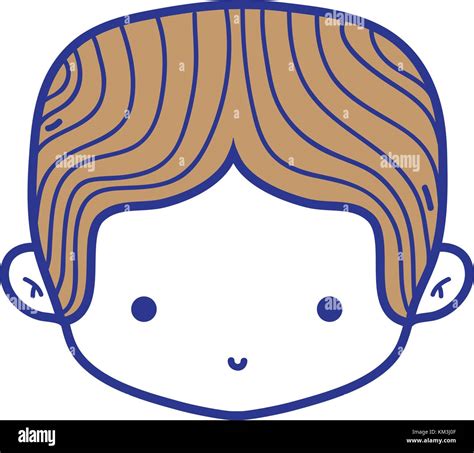 Colorful Boy Head With Middle Parted Hair Stock Vector Image And Art Alamy