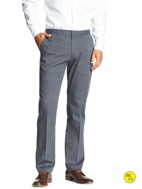 banana republic factory non iron tailored slim fit chino in gray for men lyst