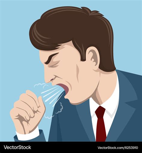 Coughing Man Royalty Free Vector Image Vectorstock