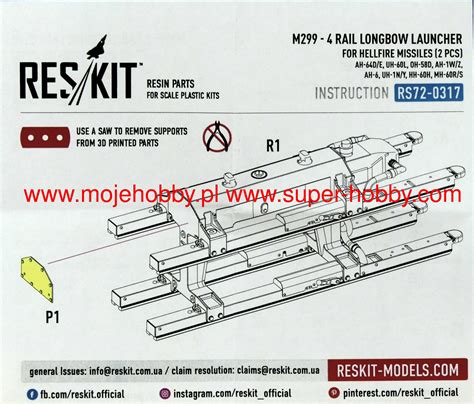M299 4 Rail Longbow Launcher For Hellfire Missiles 2 Pcs Ah 64de