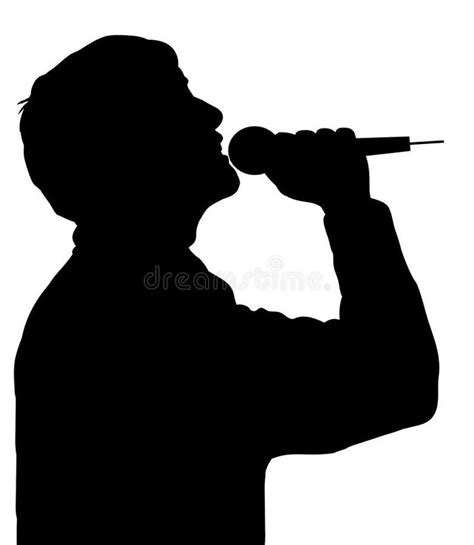 Singer Silhouette Of A Person Singing With A Microphone Ad