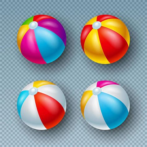ilustración vectorial con colorida colección de pelotas de playa