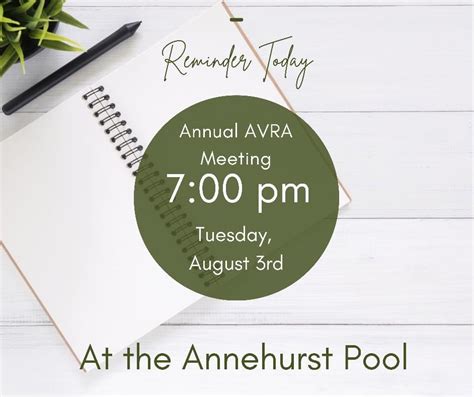Avra Annual Board Meeting 08032021 Annehurst Village