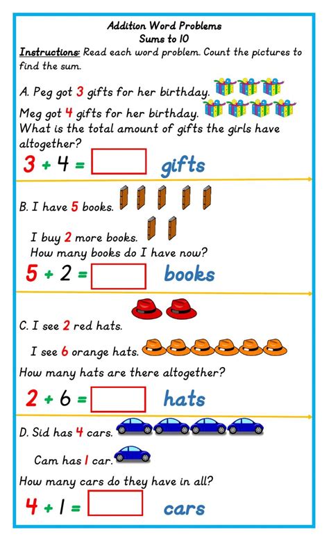 Addition Word Problems Grade 1 Worksheets Worksheetscity