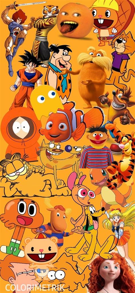 Personajes Por Color Naranja Naranja Orange Characters Orange Cute