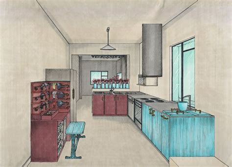 1st Year Design Project Domestic Kitchen Perspective
