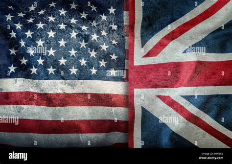 Mixed Flags Of The Usa And The Uk Union Jack Flagflags Of The Usa And