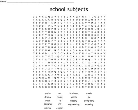School Subjects Word Search Wordmint Word Search Printable