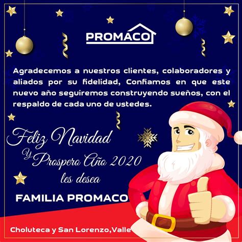 Feliz navidad y un próspero año nuevo les desea la familia PROMACO