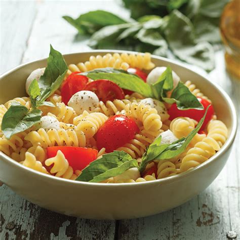 Cold Pasta Salad With Tomato Basil And Mozzarella Recipe Cappers