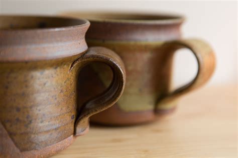 Ceramic Handmade Mugs - Brown Studio Pottery - Ceramic Planter - Hogwarts Style Mugs