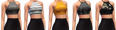 My Sims 4 Blog Cropped Halter Tops By Marvinsims