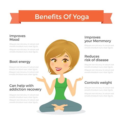 Premium Vector Benefits Of Yoga Infographic With Woman