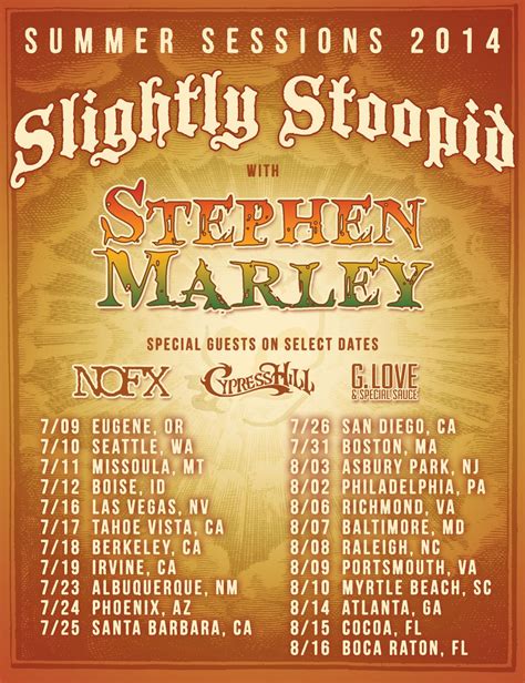 Slightly Stoopid Summer Tour Coming To A City Near You Click To Check For Tickets Stephen