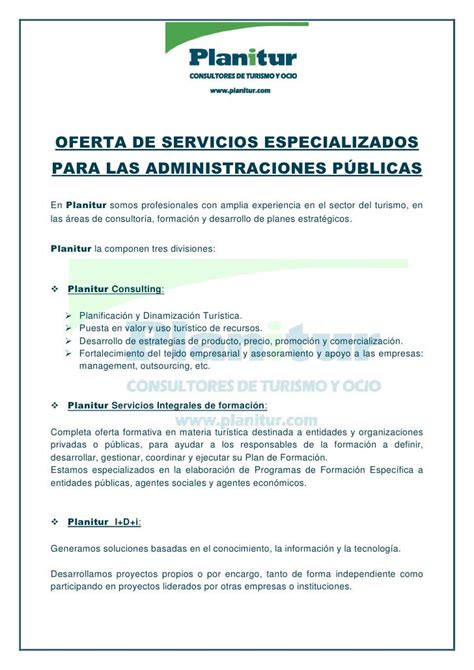 Oferta Servicios Entidades Públicas 2009
