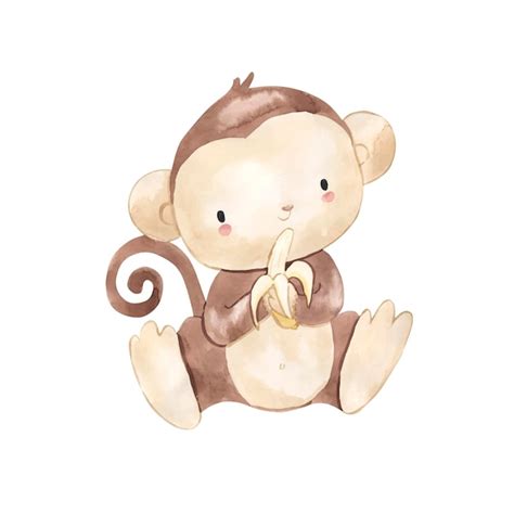 Premium Vector Monkey Watercolor Illustration For Kids