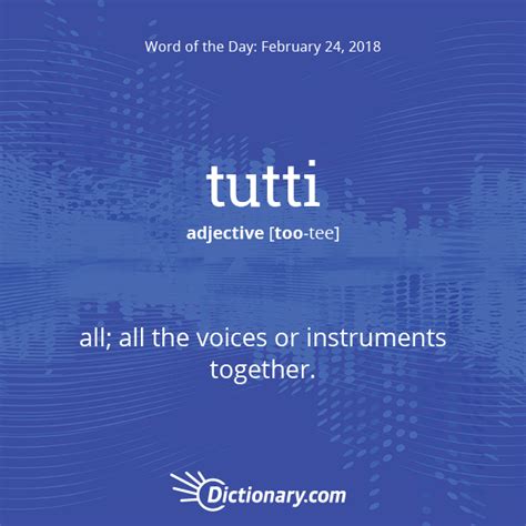S Word Of The Day Tutti Music All All The Voices