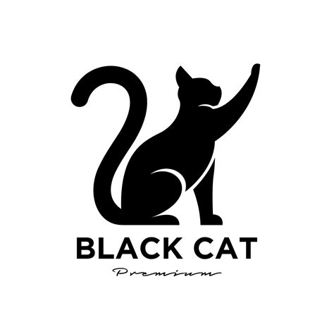 Diseño De Logotipo Simple Gato Negro 2373248 Vector En Vecteezy