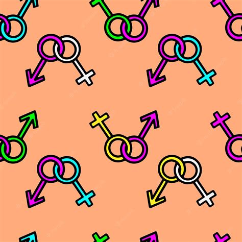 Premium Vector Seamless Pattern Of Female And Male Gender Symbols Gender Symbols Vector