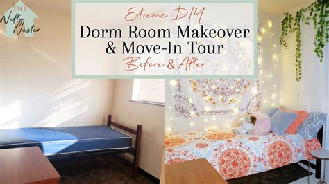 Extreme Diy Dorm Room Makeover And Move In Tour Before And After Youtube