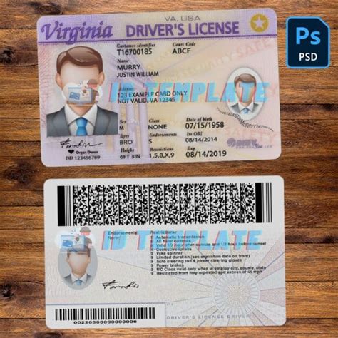 Virginia Driving License Psd Template Driving License Template