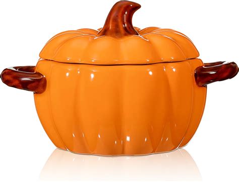 Uiifan Ceramic Pumpkin Pot 17 Oz Pumpkin Soup Bowl Baking