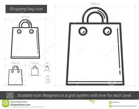 Shopping Bag Line Icon Stock Vector Illustration Of Packaging 94330538
