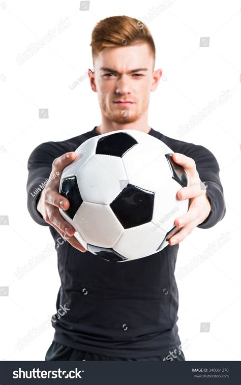 Man Holding Soccer Ball Stock Photo 340061270 Shutterstock