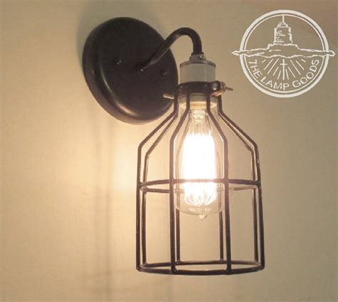 Industrial Wall Light Sconce With Edison Bulb Etsy