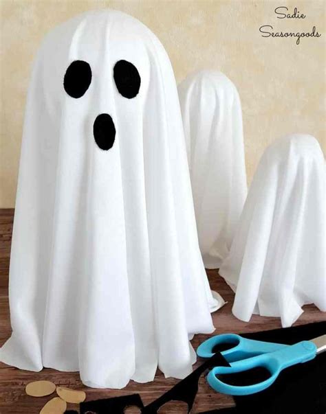 How To Make A Floating Ghost With A Metal Candlestick Halloween Ghost Decorations Diy Ghost
