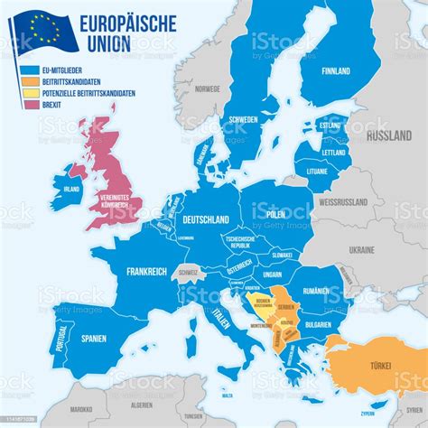 Kaart Van De Europese Unie In Duitstalig Stockvectorkunst En Meer