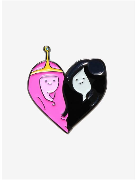 Adventure Time Marceline And Princess Bubblegum Heart Enamel Pin Hot Topic