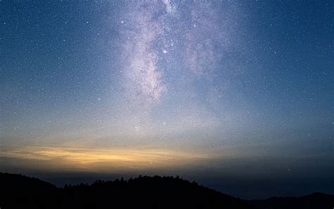 Download Wallpaper 1680x1050 Starry Sky Night Landscape Stars Milky