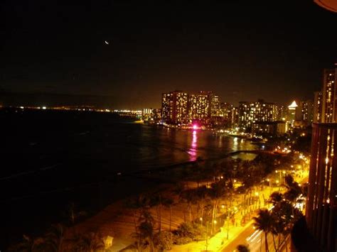 Beautiful Night Time View From Our Balcony Picture Of Aston Waikiki