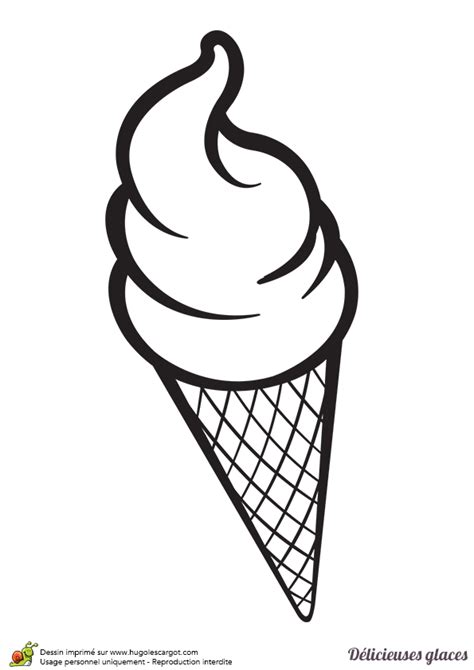 Dessin cornet de glace : Coloriage d'une délicieuse glace italienne avec un cornet croquant
