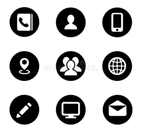 Smartphone Application Logos Black And White Stock Illustration