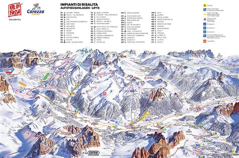 Slopes And Lift Skirama Val Di Fassa Canazei Dolomiti Campitello Di