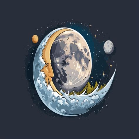 Ilustración de las lunas Vector Premium