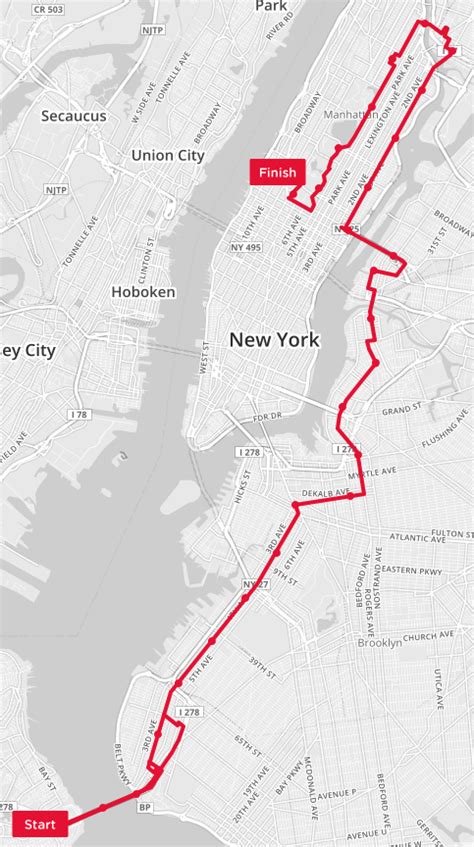 2014 New York Marathon Route Wnyc
