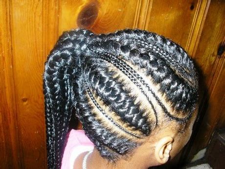 Curled up at the ends. Kids braided hairstyles