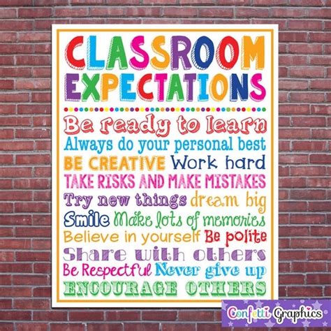 Classroom Expectations Rules Teacher Appreciation Sign Poster