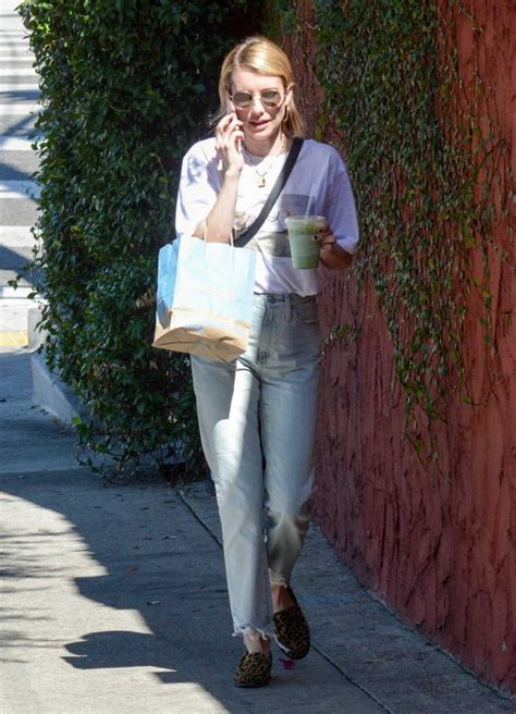 Emma Roberts In A Blue Ripped Jeans Was Seen Out In Los Angeles 0929